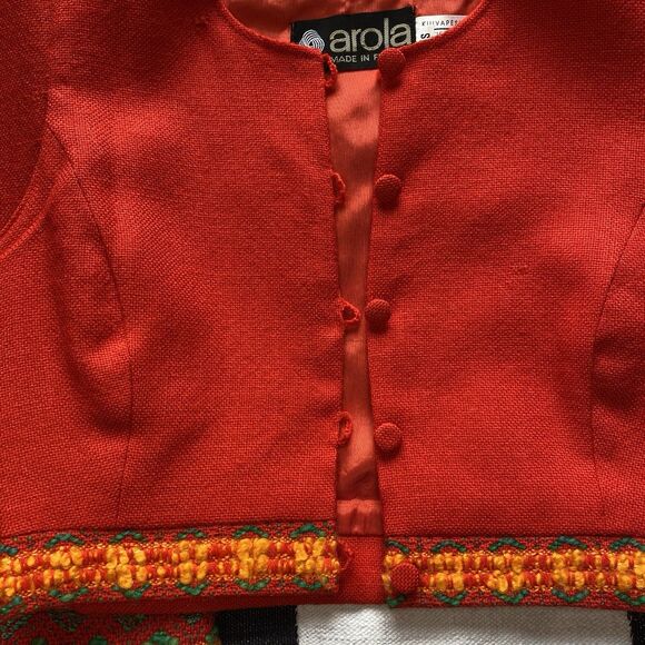 Vintage 70’s Arola Finnish Handmade Wool Maxi Skirt & Vest Set. Size Small. Rare - Picture 8 of 16